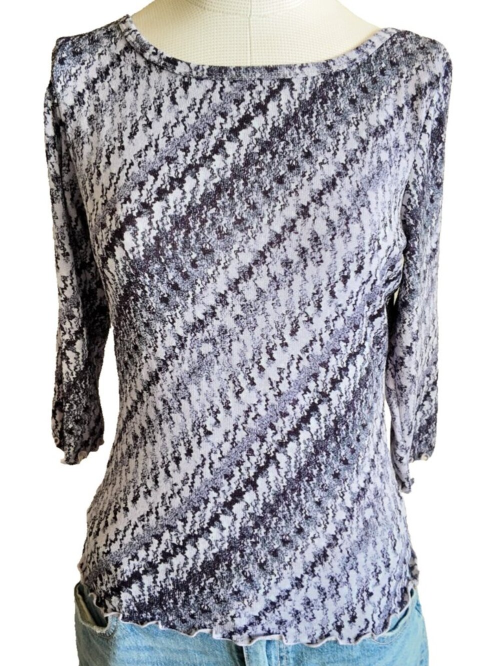 Vintage A BYER Top black and purple size small/medium